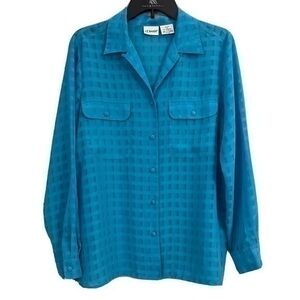 Liz Baker Long Sleeve Blouse with Shell Top Shirt Lightweight Size 10 Pockets